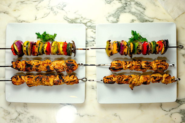 Grilled Veggie Skewers & Shish Tawook