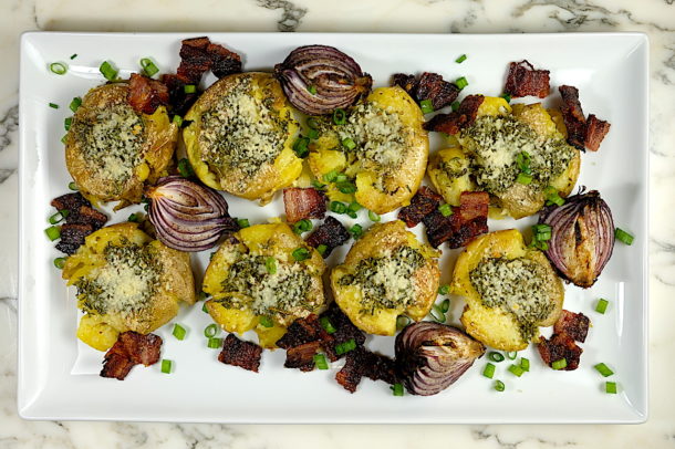 Oven Roasted Rosemary Smashed Potatoes