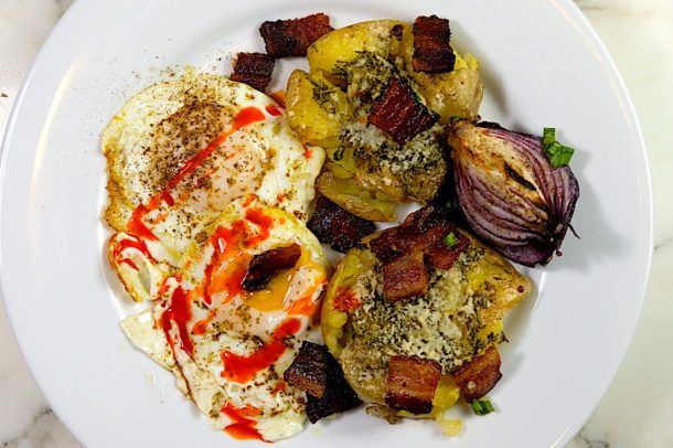 Oven Roasted Rosemary Smashed Potatoes