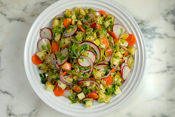 Apple and Brussles Sprout Slaw