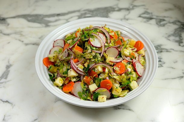 Apple and Brussles Sprout Slaw