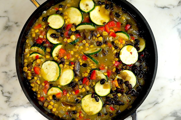 Chicken Veggie Enchilada Casserole