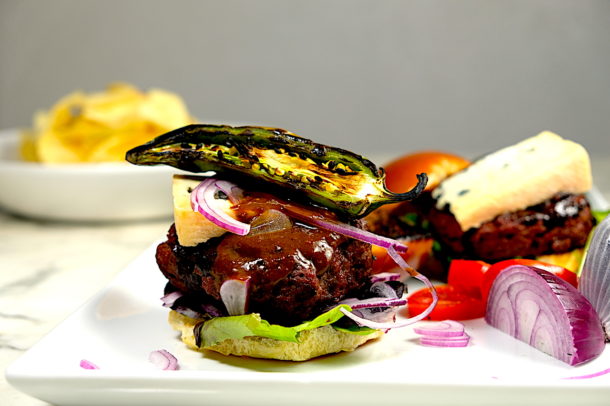 Bourbon Balsamic Bison Burger