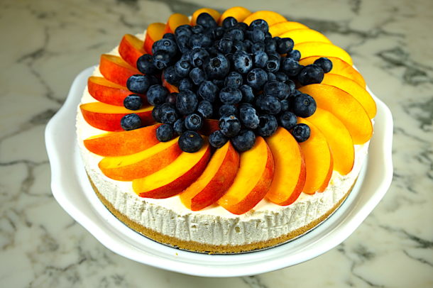 Peaches and Cream no bake cheesecake