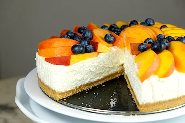 Peaches and Cream no bake cheesecake