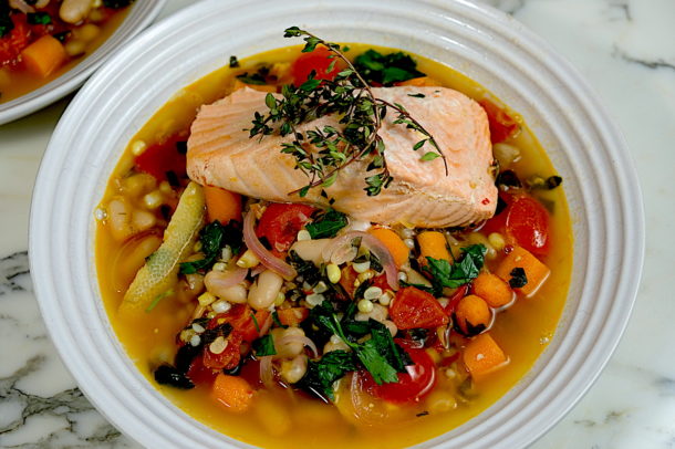 Summer Poached Salmon