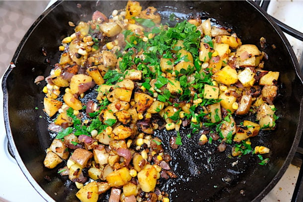 Corn potato hash 