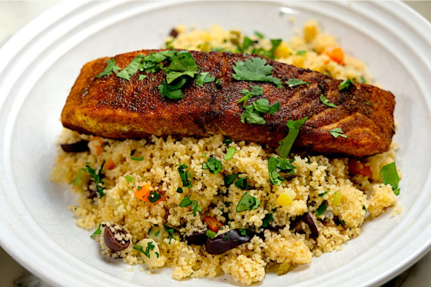 Moroccan Spiced Salmon with couscous