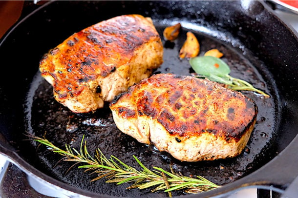 pan seared pork chops